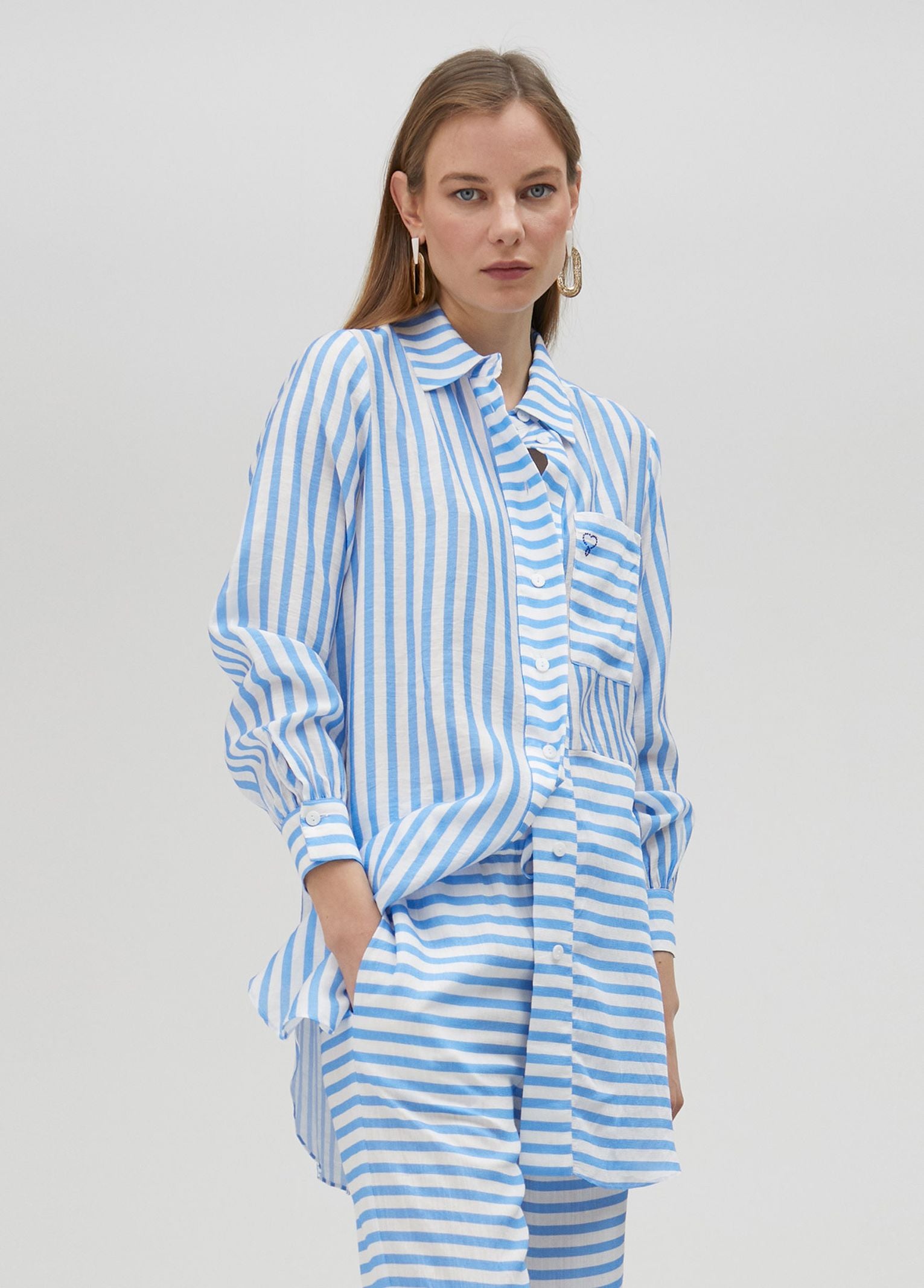 Camicia a righe LS2515011 17B LOLA 