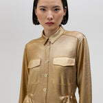 Camicia laminata dorata LS2515018 0M2 LOLA 