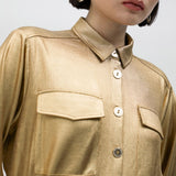 Camicia laminata dorata LS2515018 0M2 LOLA 