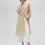Camicia lunga trasparente a righe LS2515045 050 LOLA 