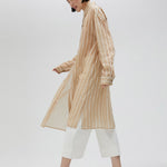 Camicia lunga trasparente a righe LS2515045 050 LOLA 