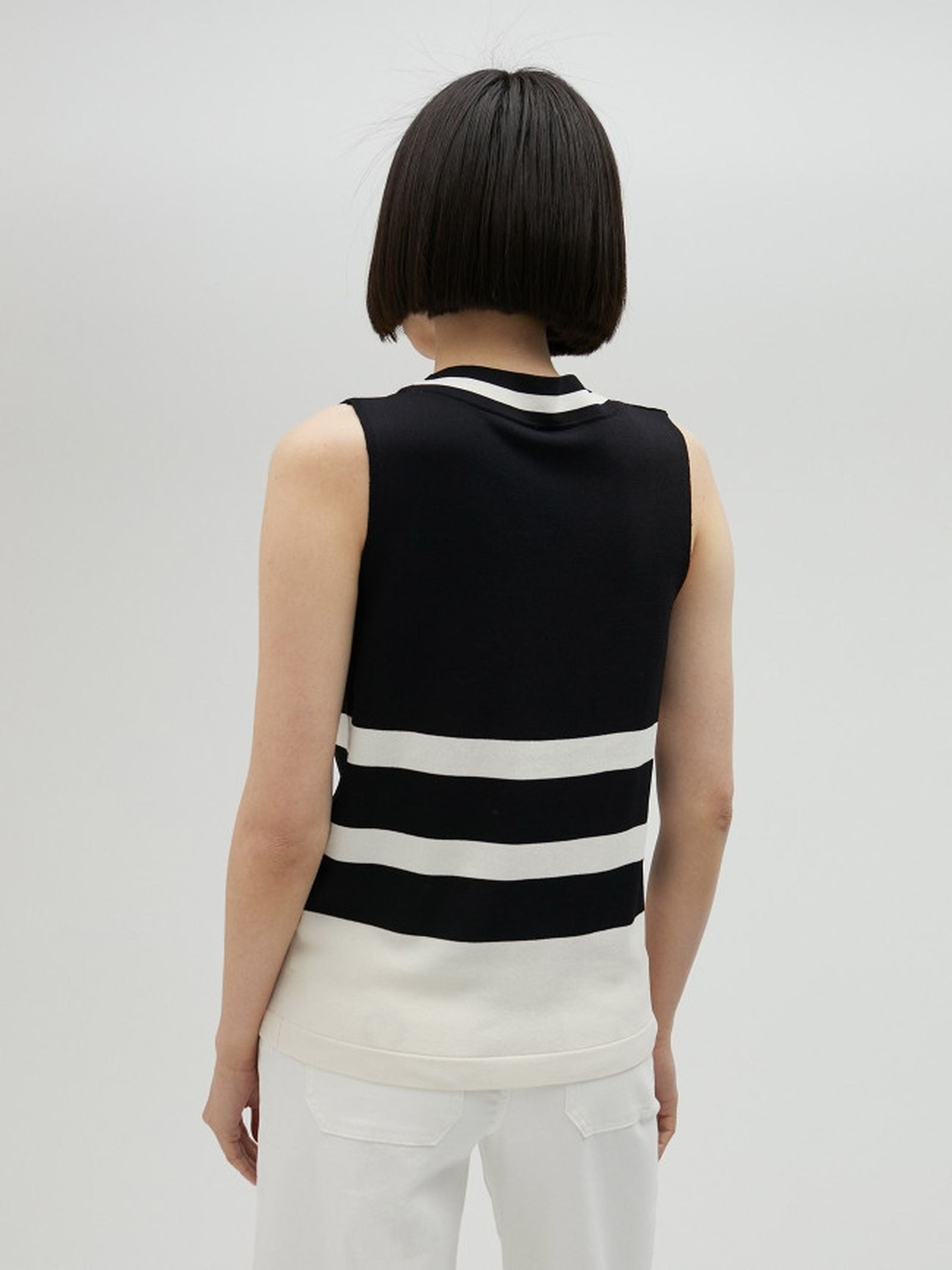 Top in maglia bicolore LS2515057 1NB LOLA 