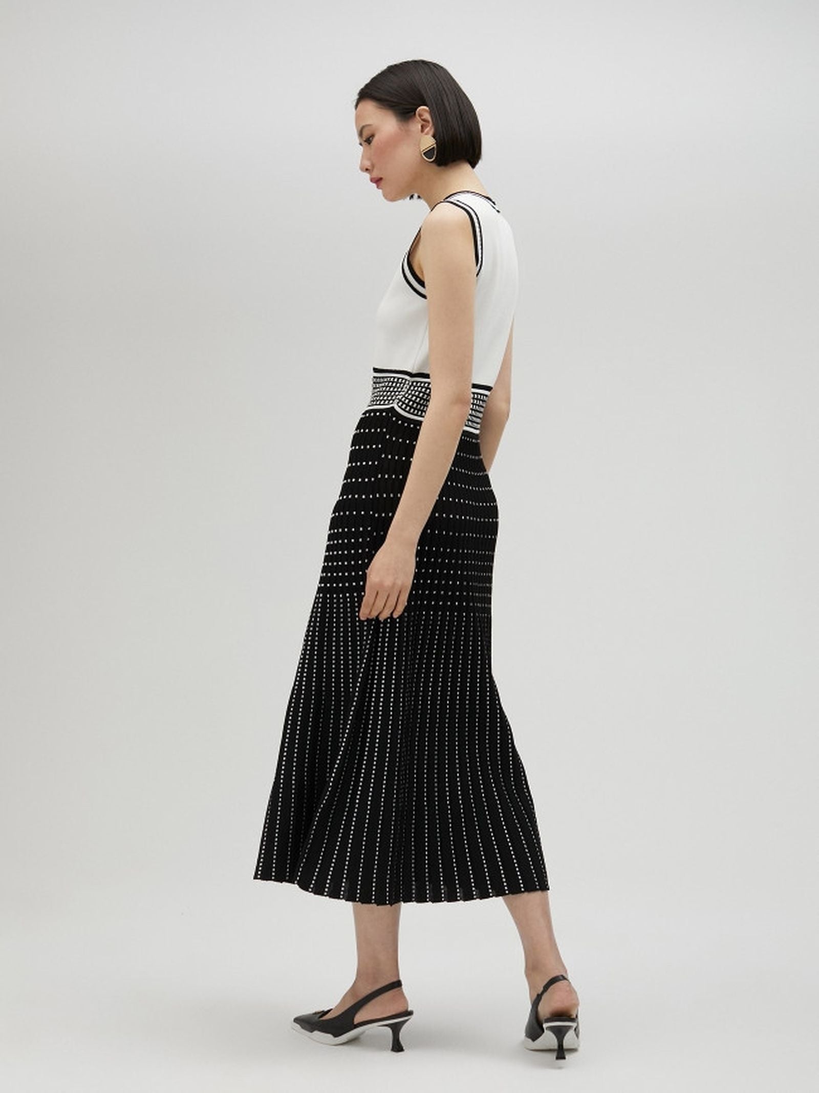 Abito in maglia effetto plissettato LS2516002 1BN LOLA 