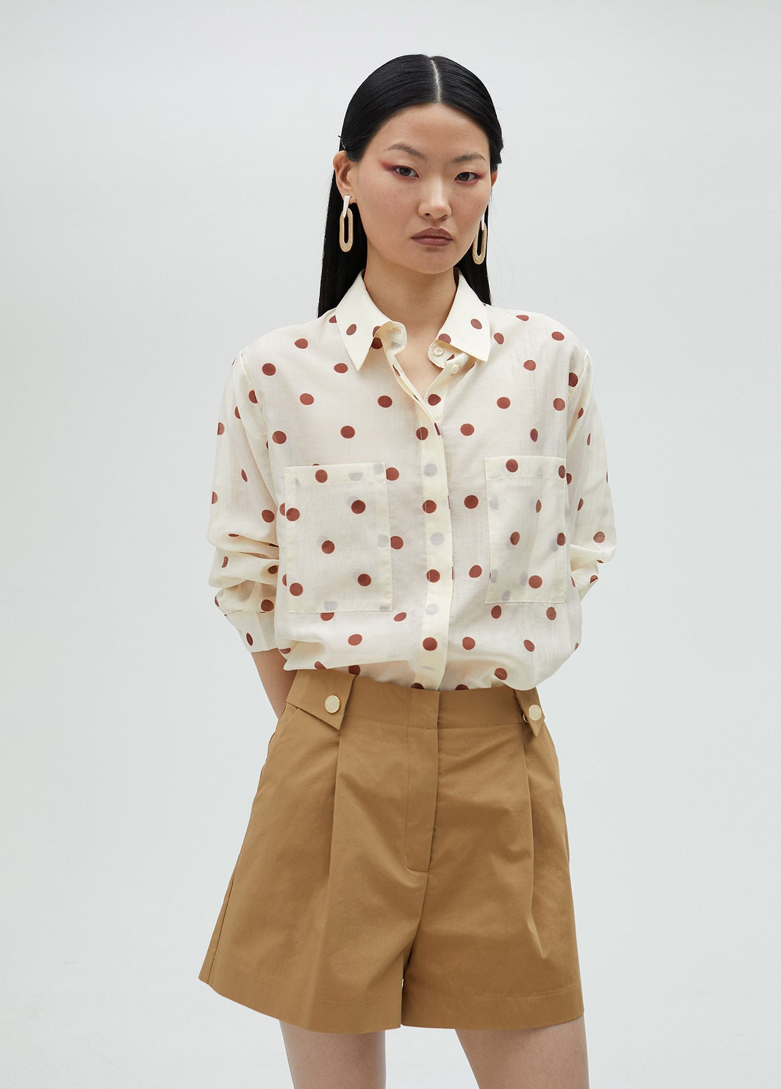 Camicia trasparente motivo pois MS2515026 001 MAITE 