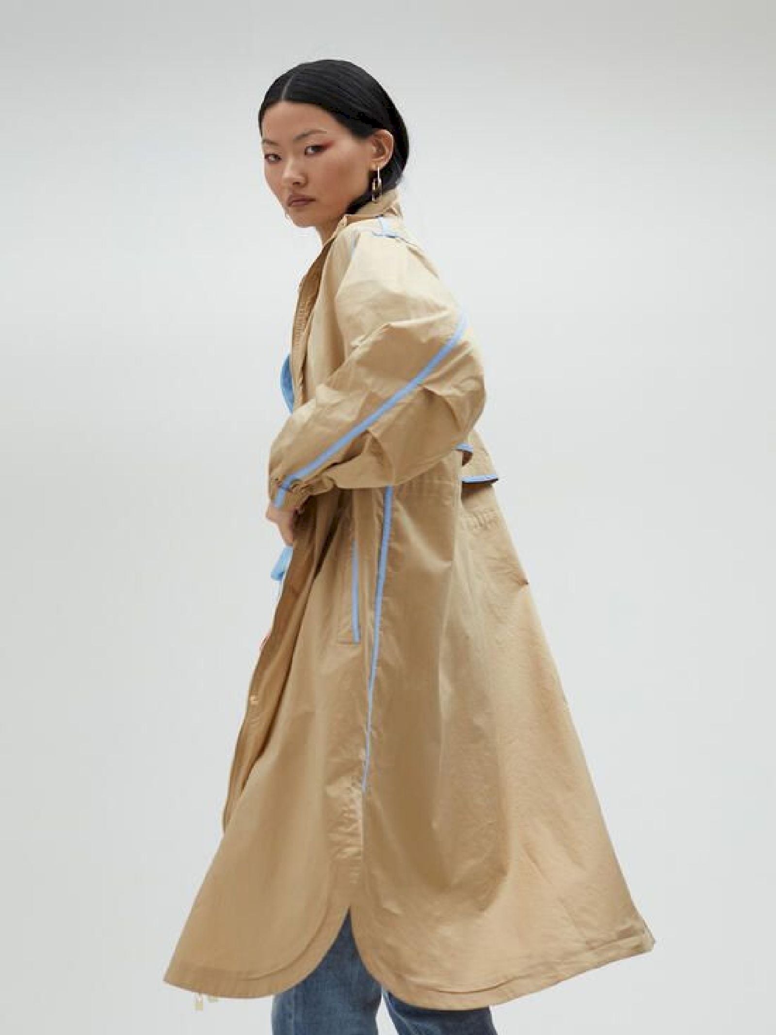 Trench beige con bordini MS2501001 052 MAITE 
