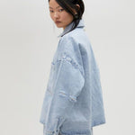 Giacca denim con strass MS2502004 0D0 MAITE 