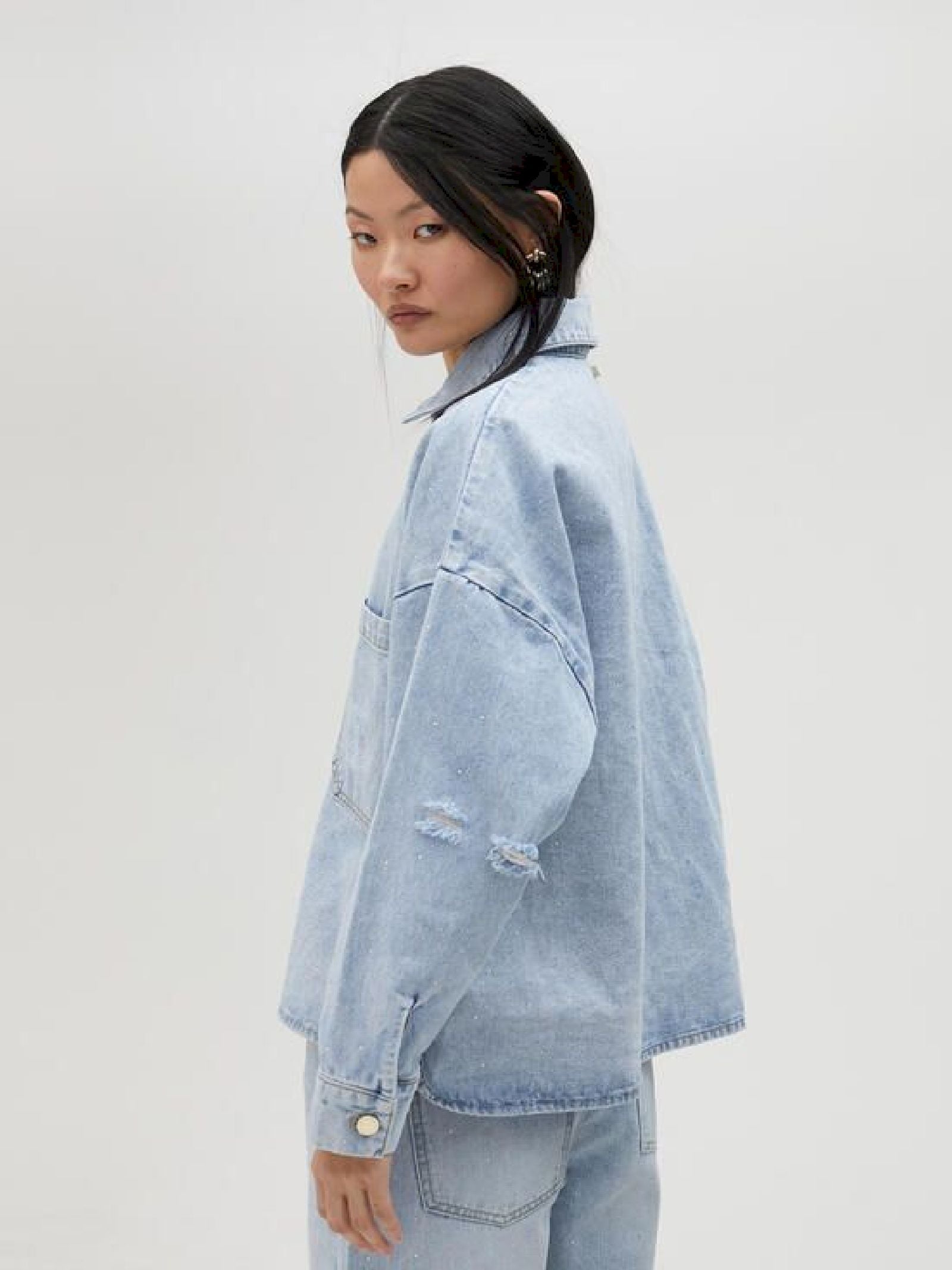 Giacca denim con strass MS2502004 0D0 MAITE 