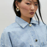 Giacca denim con strass MS2502004 0D0 MAITE 