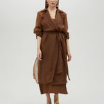 Trench lungo in organza con cintura MS2502018 057 MAITE 