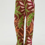 Pantalone morbido stampa foglie MS2514014 256 MAITE 