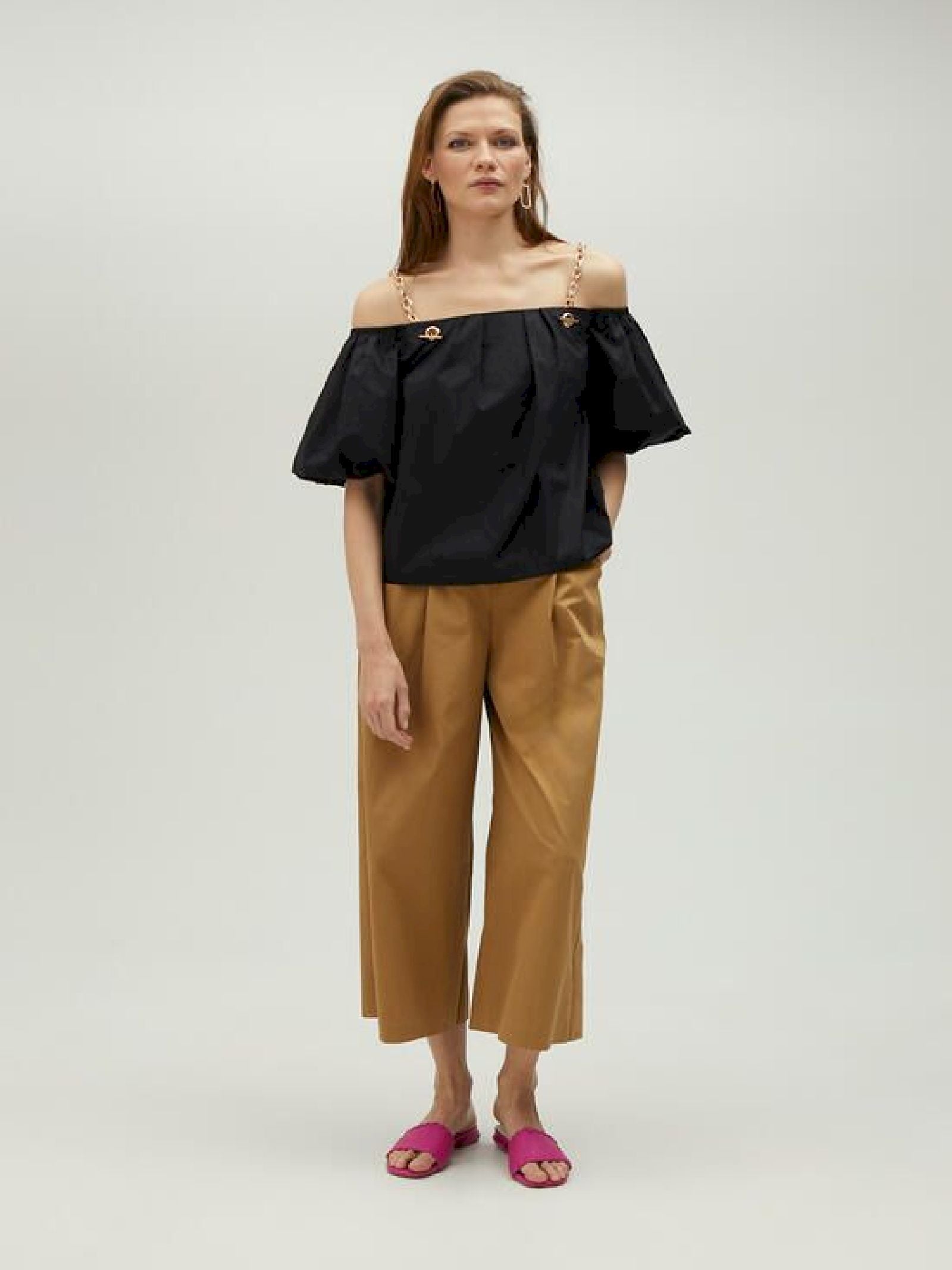 Pantalone cropped con elastico MS2514020 052 MAITE 