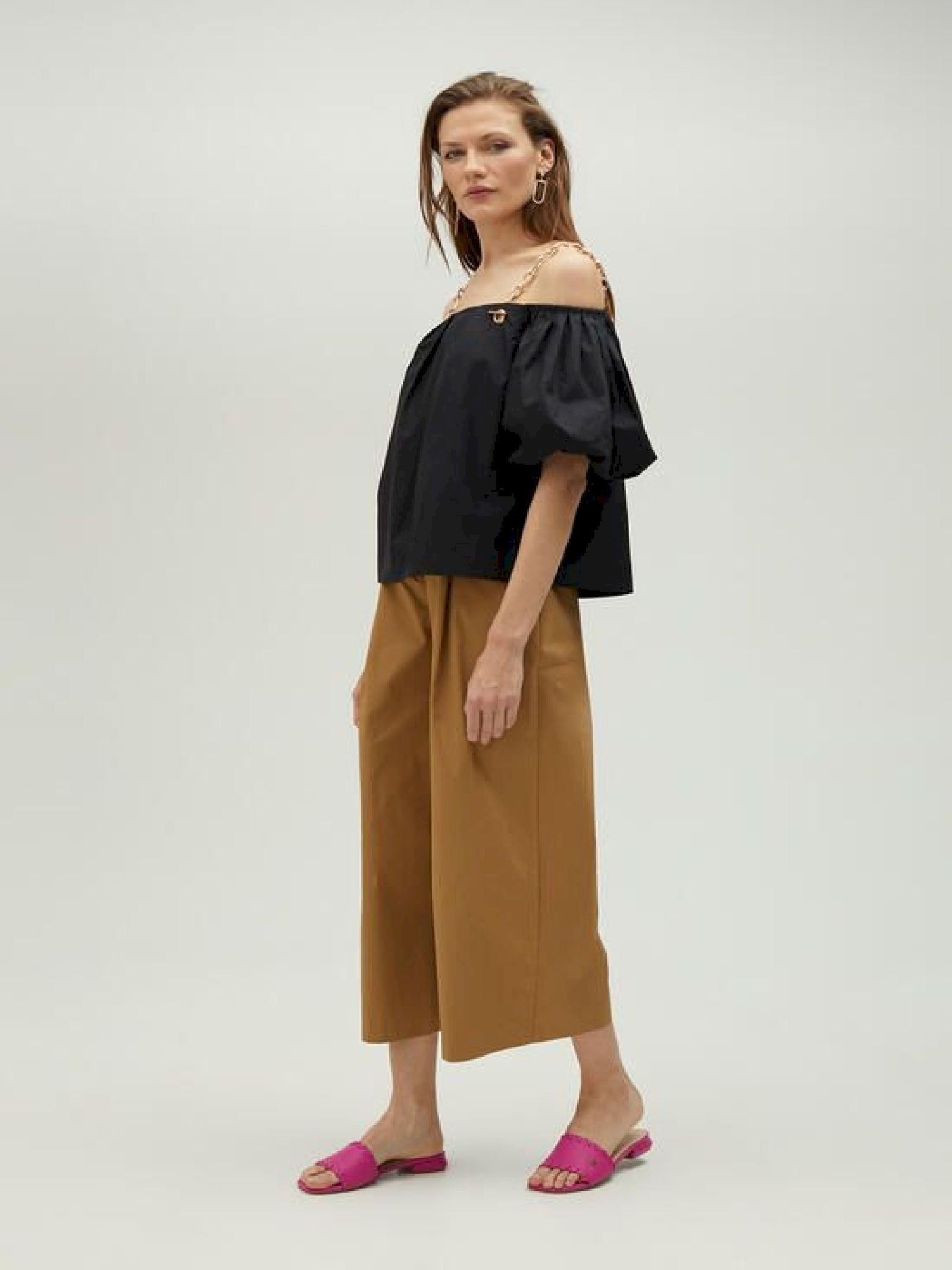 Pantalone cropped con elastico MS2514020 052 MAITE 