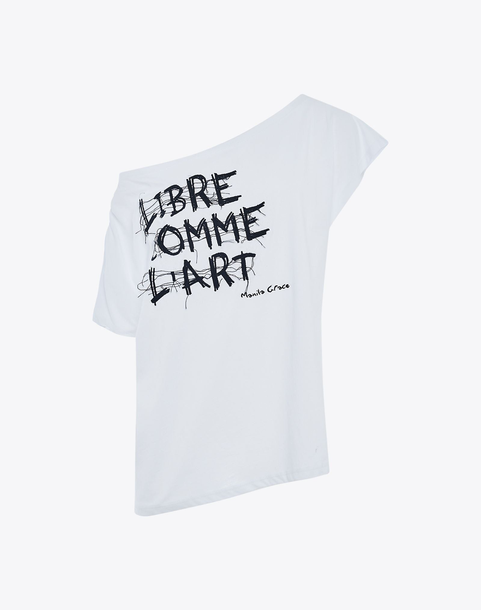 T-shirt scollo asimmetrico T251CU MA043 MANILA GRACE 