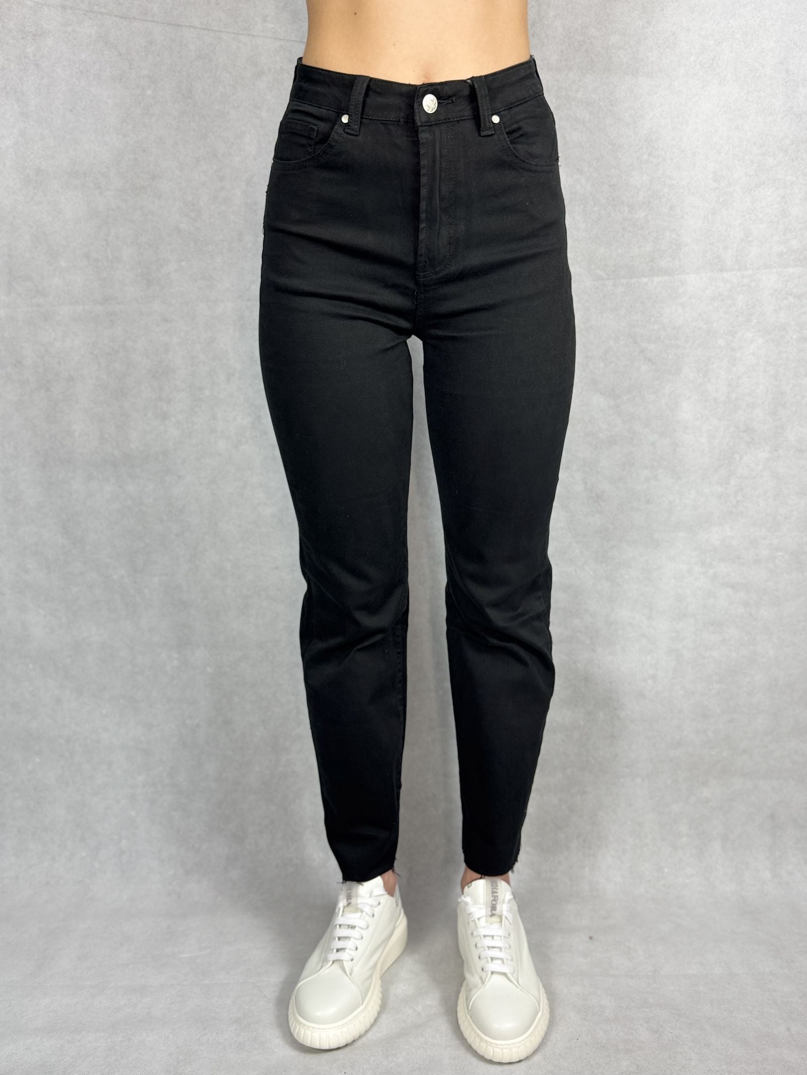 Jeans regular vita alta 12181 NERO OFELIA 
