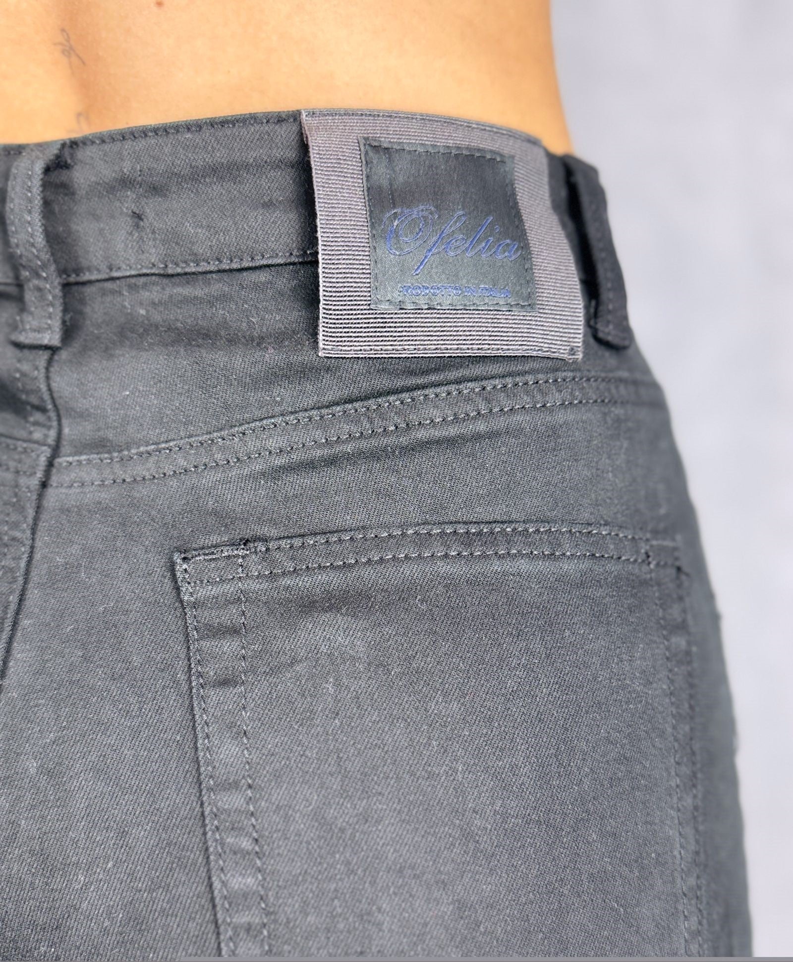 Jeans regular vita alta 12181 NERO OFELIA 