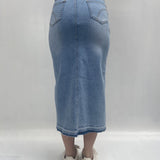 Gonna in denim con spacco davanti 123601JC807 DENIM OFELIA 