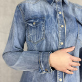 Camicia denim lavaggio chiaro 220102JC710 DENIM OFELIA 
