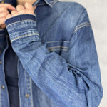 Camicia corta in denim medio scuro 224101JC768 DENIM OFELIA 
