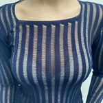 Maglia trasparente maniche lunghe 25002 BLU OFELIA 