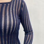 Maglia trasparente maniche lunghe 25002 BLU OFELIA 