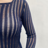 Maglia trasparente maniche lunghe 25002 BLU OFELIA 