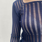 Maglia trasparente maniche lunghe 25002 BLU OFELIA 