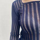 Maglia trasparente maniche lunghe 25002 BLU OFELIA 