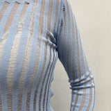 Maglia trasparente maniche lunghe 25002 CERULEO OFELIA 