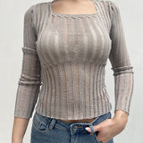 Maglia trasparente maniche lunghe 25002 GRIGIO OFELIA 