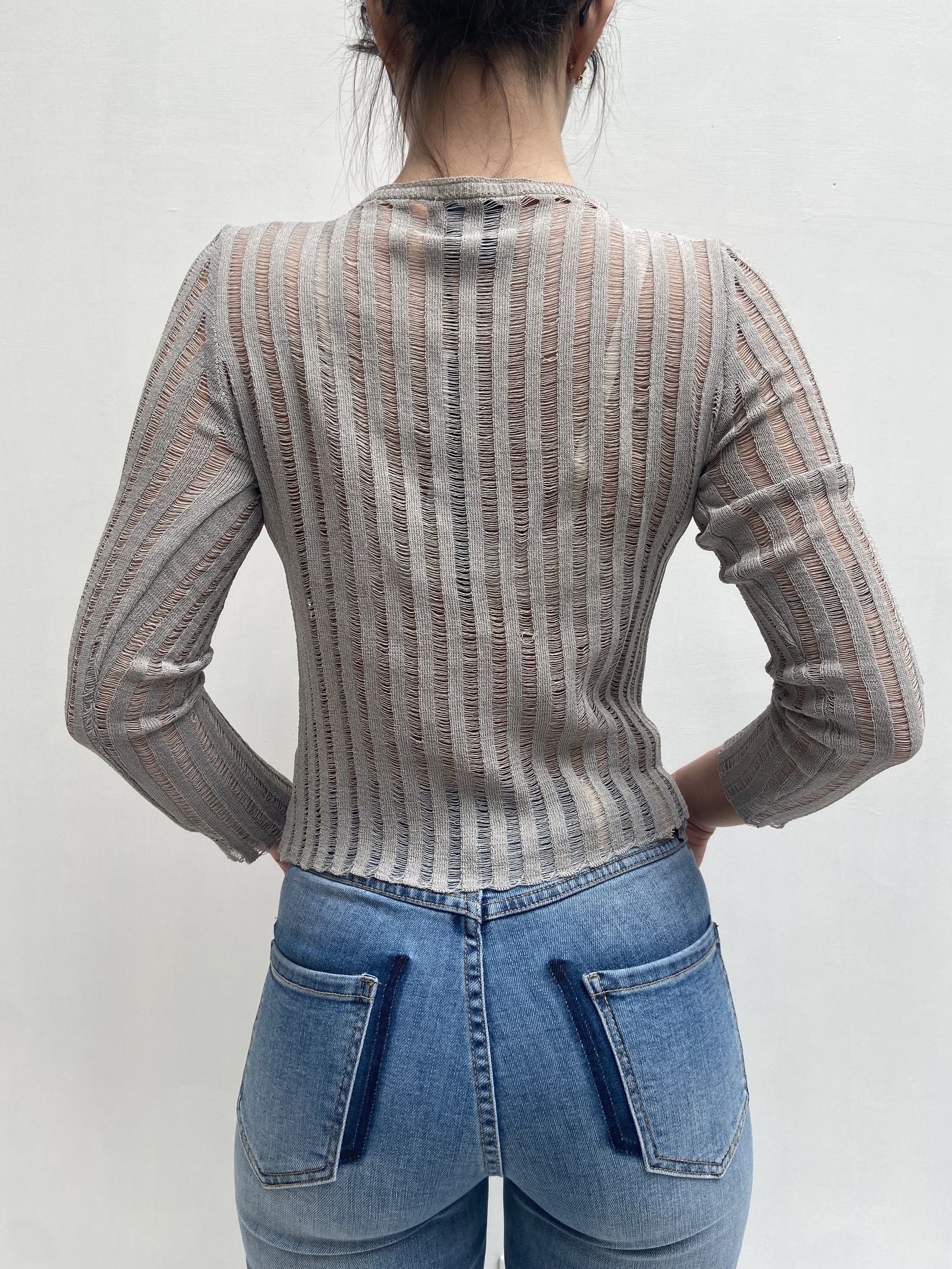 Maglia trasparente maniche lunghe 25002 GRIGIO OFELIA 
