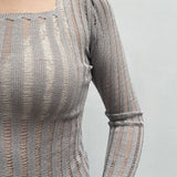 Maglia trasparente maniche lunghe 25002 GRIGIO OFELIA 