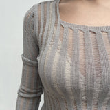 Maglia trasparente maniche lunghe 25002 GRIGIO OFELIA 