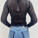Maglia trasparente maniche lunghe 25002 NERO OFELIA 