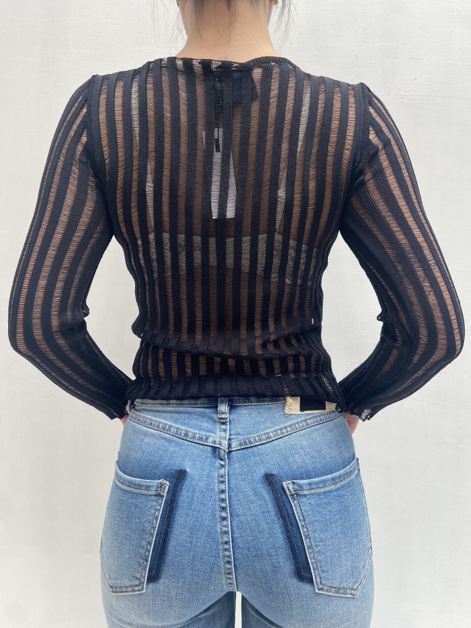 Maglia trasparente maniche lunghe 25002 NERO OFELIA 