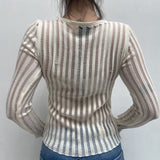 Maglia trasparente maniche lunghe 25002 PANNA OFELIA 