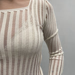 Maglia trasparente maniche lunghe 25002 PANNA OFELIA 