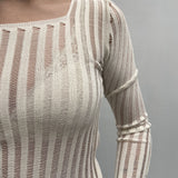 Maglia trasparente maniche lunghe 25002 PANNA OFELIA 