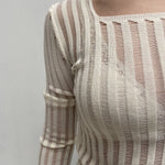 Maglia trasparente maniche lunghe 25002 PANNA OFELIA 