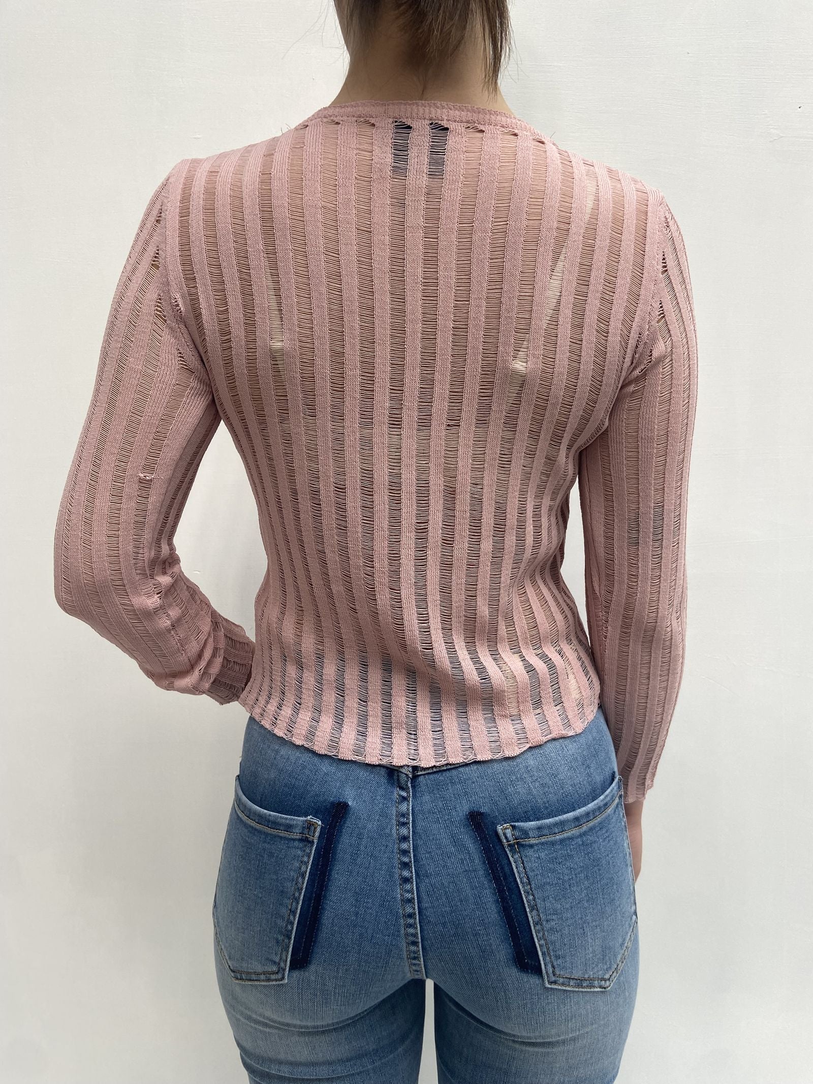 Maglia trasparente maniche lunghe 25002 ROSA OFELIA 