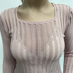 Maglia trasparente maniche lunghe 25002 ROSA OFELIA 