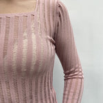 Maglia trasparente maniche lunghe 25002 ROSA OFELIA 