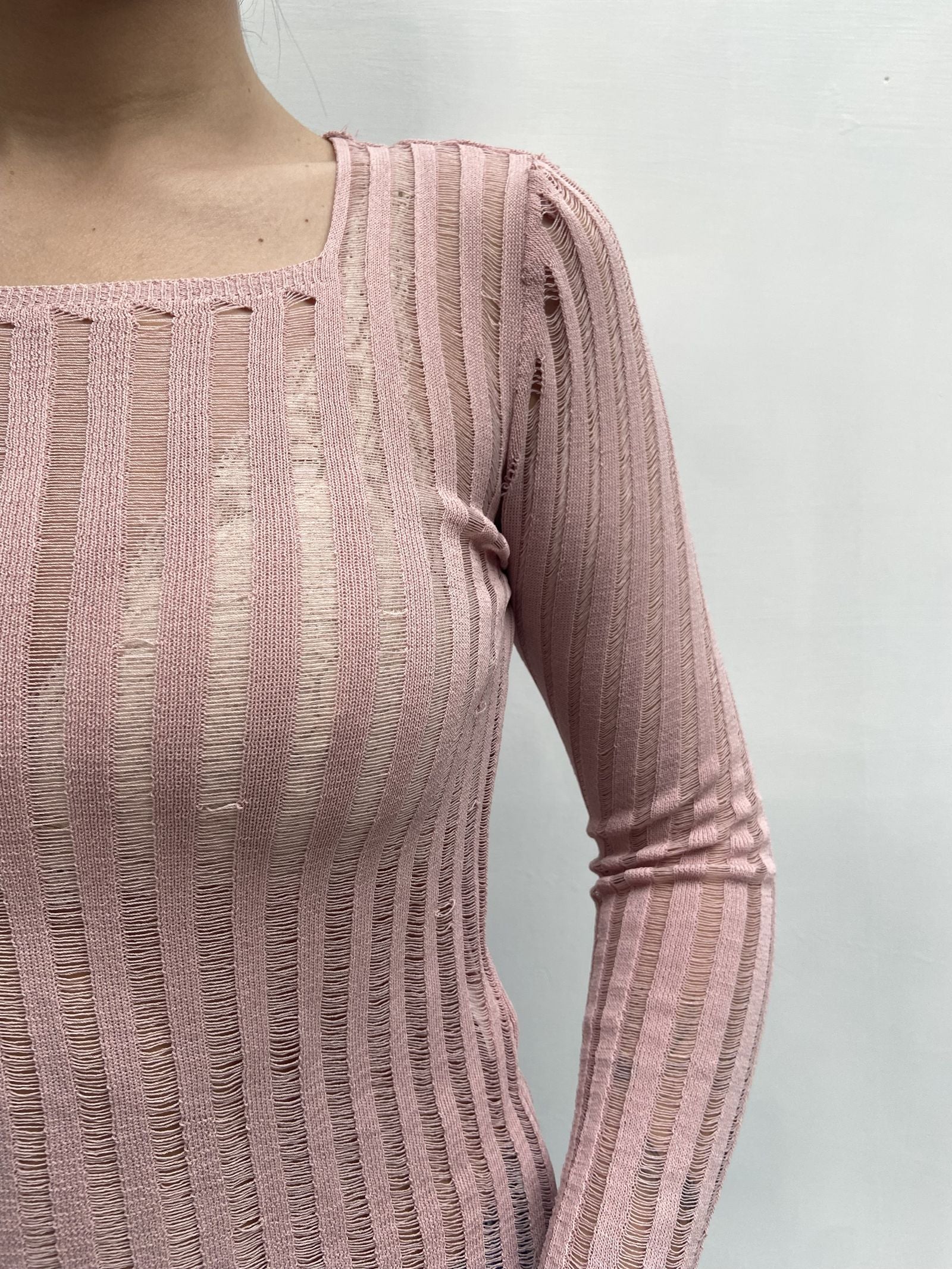 Maglia trasparente maniche lunghe 25002 ROSA OFELIA 