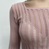 Maglia trasparente maniche lunghe 25002 ROSA OFELIA 