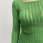 Maglia trasparente maniche lunghe 25002 VERDE OFELIA 