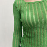 Maglia trasparente maniche lunghe 25002 VERDE OFELIA 