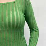 Maglia trasparente maniche lunghe 25002 VERDE OFELIA 