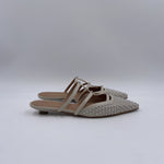 Scarpa bassa aperta con borchie - Ofelia 2569 LATTE OFELIA 