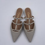 Scarpa bassa aperta con borchie - Ofelia 2569 LATTE OFELIA 
