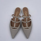 Scarpa bassa aperta con borchie - Ofelia 2569 LATTE OFELIA 