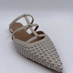 Scarpa bassa aperta con borchie - Ofelia 2569 LATTE OFELIA 